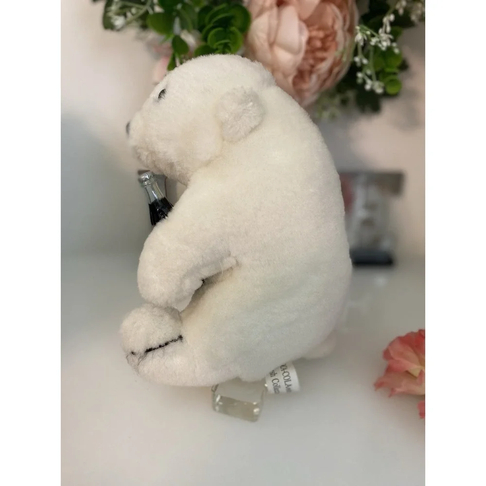 Coca Cola Smiling Polar Bear‎ 1993 Plush w Coke Bottle 7.5